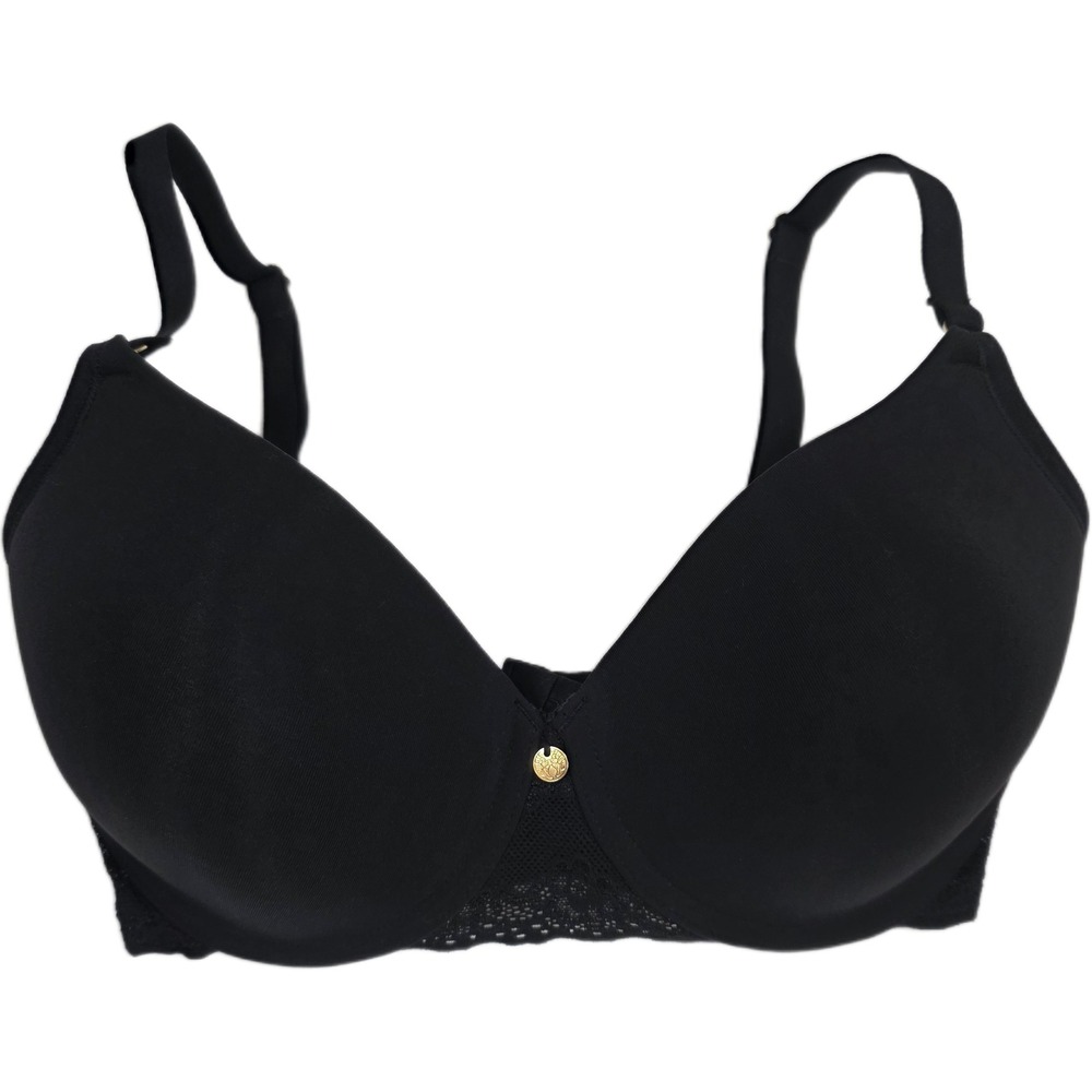 Natori 30DDD Black Bliss Perfection Underwire Contour Bra w/Lace Trim